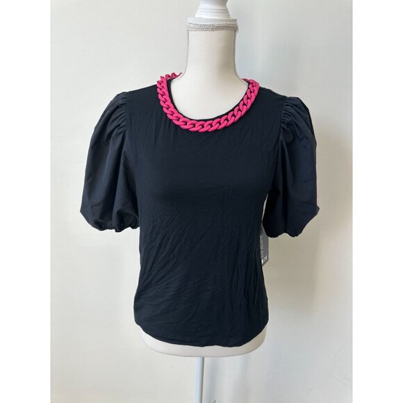 BROADWAY38 Pink Chain Detail Top Size Medium NEW - Picture 1 of 6